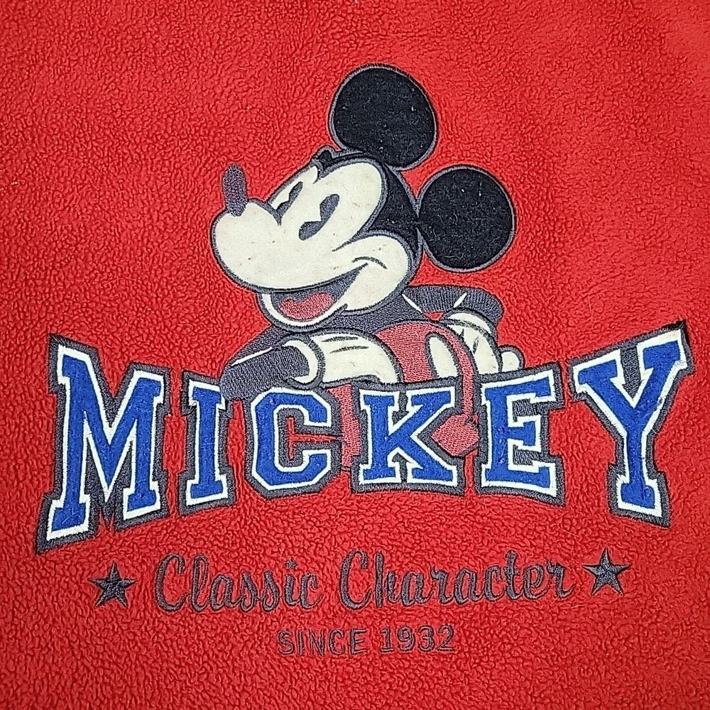 Vintage Disney Mickey Mouse‎ Sweatshirt Red Fleece Crewneck Size Small